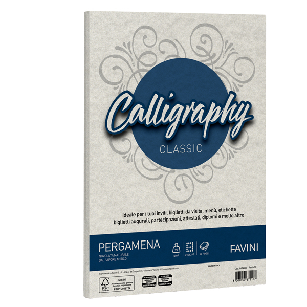 Carta Calligraphy Pergamena - A4 - 90 gr - perla 10 - Favini - conf. 50 fogli Carta Calligraphy Pergamena - A4 - 90 gr - perla 10 - Favini - conf. 50 fogli