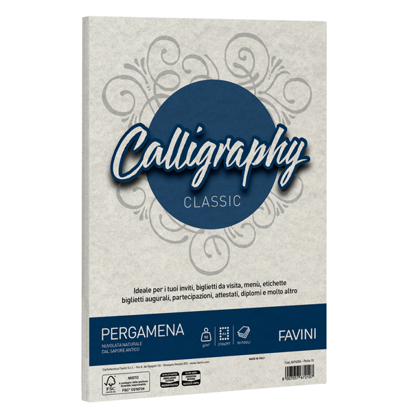 Carta Calligraphy Pergamena - A4 - 190 gr - perla 10 - Favini - conf. 50 fogli Carta Calligraphy Pergamena - A4 - 190 gr - perla 10 - Favini - conf. 50 fogli