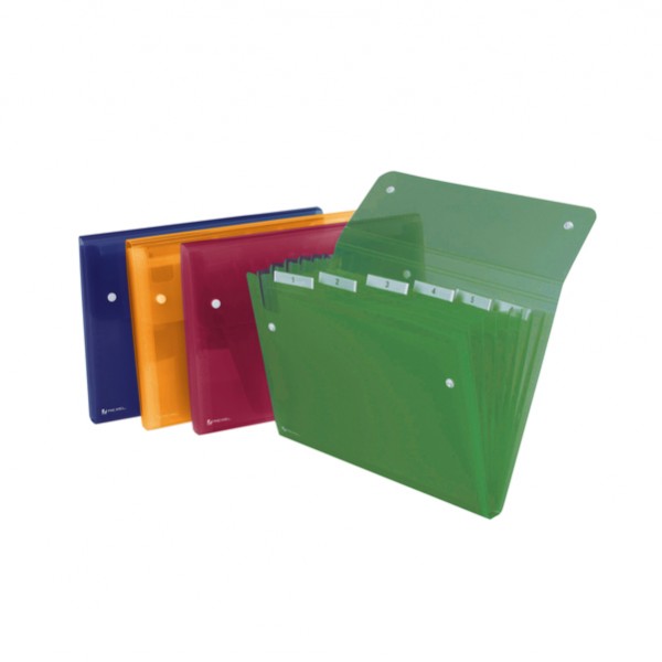 Portadocumenti a soffietto Ice - 6 tasche - 22 x 30 cm - PP - colori assortiti - Rexel