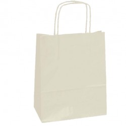 Shopper Twisted - maniglie cordino - 36 x 12 x 41 cm - carta kraft - avorio - Mainetti Bags - conf. 25 sacchetti