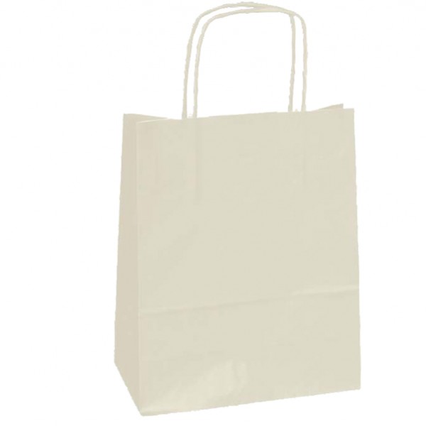 Shopper Twisted - maniglie cordino - 36 x 12 x 41 cm - carta kraft - avorio - Mainetti Bags - conf. 25 sacchetti