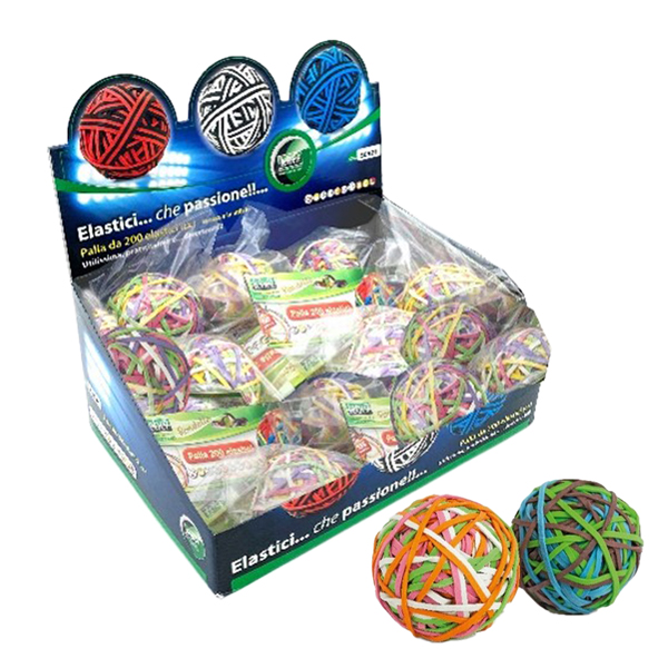 Rubberball - diametro 5 cm - colori assortiti - Lebez - display da 15 sfere di elastici Rubberball - diametro 5 cm - colori assortiti - Lebez - display da 15 sfere di elastici