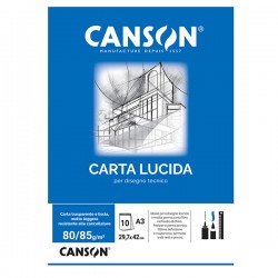 Blocco carta lucida - A3 - 10 fogli - 80gr - uso manuale - Canson