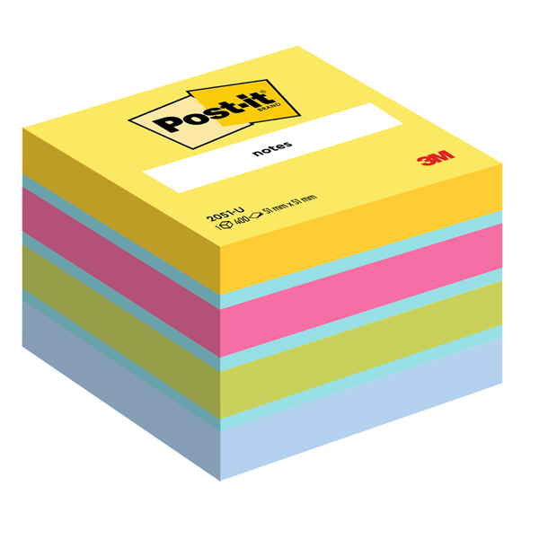 Blocco foglietti Minicubo - 2051-U - 51 x 51 mm - 72 gr - colori assortiti - 400 fogli - Post-it Blocco foglietti Minicubo - 2051-U - 51 x 51 mm - 72 gr - colori assortiti - 400 fogli - Post-it