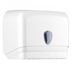 Dispenser per asciugamani in rotolo/fogli - 30x19,5x25,1 cm - plastica - bianco - Mar Plast