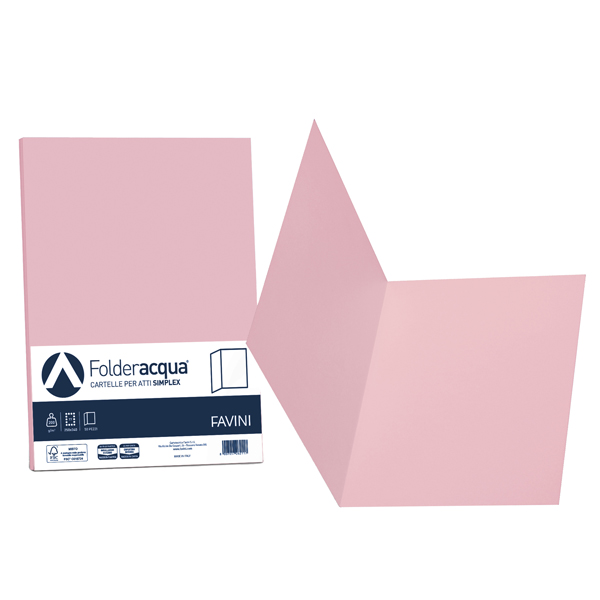 Cartellina semplice Acqua - 200 gr - A4 - rosa - cartoncino bristol - Favini - conf. 50 pezzi Cartellina semplice Acqua - 200 gr - A4 - rosa - cartoncino bristol - Favini - conf. 50 pezzi
