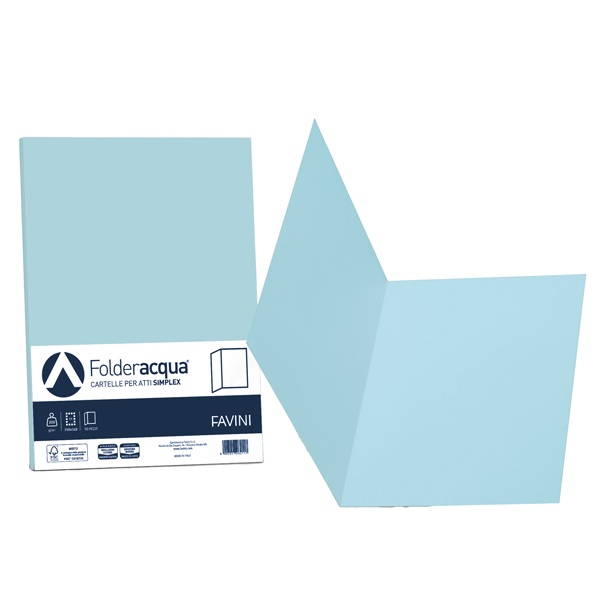 Cartellina semplice Acqua - 200 gr - A4 - celeste - cartoncino bristol - Favini - conf. 50 pezzi Cartellina semplice Acqua - 200 gr - A4 - celeste - cartoncino bristol - Favini - conf. 50 pezzi