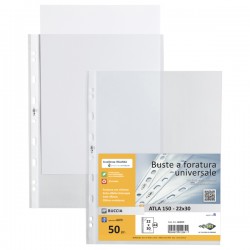 Buste forate Atla - pesante - buccia - 22 x 30 cm - trasparente - Sei Rota - conf. 50 pezzi