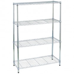 Libreria Archimede Light - 4 ripiani - acciaio cromato - 36 x 90 x 137 cm - Serena Group