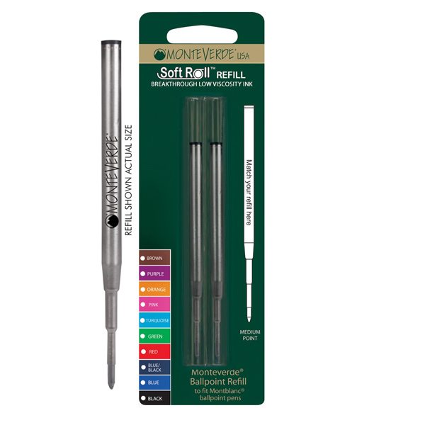 Refill per sfera Montblanc - punta media - blu - Monteverde - conf. 2 pezzi Refill per sfera Montblanc - punta media - blu - Monteverde - conf. 2 pezzi