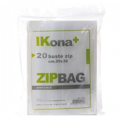 Sacchetti Zip - 30 x 45 cm - PE - trasparente - IKona+ - conf. 20 pezzi