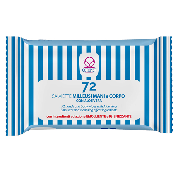 Salviette profumate Cotonet Aloe - Cotonet - conf. richiudibile da 72 pezzi