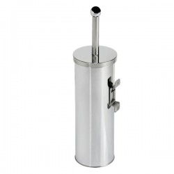 Portascopino WC Basic - da muro - acciaio inox - diametro 9,8 cm - altezza 38 cm - silver - Medial