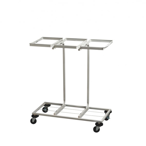 Carrello mobile Triflux - 83,3x36x90 cm - con ruote - 3 portasacco da 100 L ciascuno - acciaio - Medial