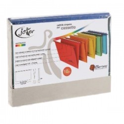 Cartelle sospese Joker - cassetto - interasse 33 cm - fondo V -  31,2 x 25 cm - colori assortiti - Bertesi - conf. 10 pezzi