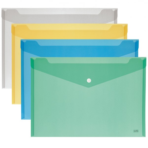 Busta con bottone - A4 - PP - colori assortiti - Lebez Busta con bottone - A4 - PP - colori assortiti - Lebez
