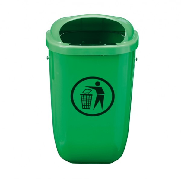 Cestino gettacarte Classic - da esterni - 40,4 x 34,8 x 74,5 cm - 50 L - PP - verde - Medial