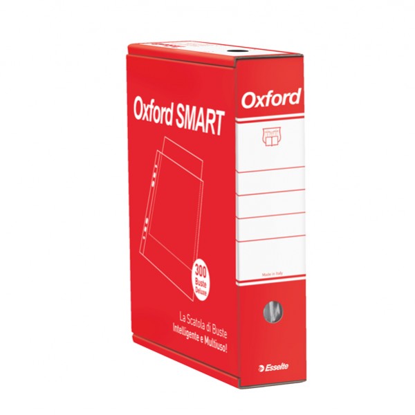 Buste forate Oxford Smart - De Luxe - liscio - 22 x 30 cm - trasparente - Esselte - conf. 300 pezzi Buste forate Oxford Smart - De Luxe - liscio - 22 x 30 cm - trasparente - Esselte - conf. 300 pezzi
