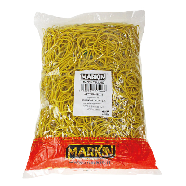 Elastici - diametro 12 cm - 1 kg - gomma - giallo - Markin Elastici - diametro 12 cm - 1 kg - gomma - giallo - Markin