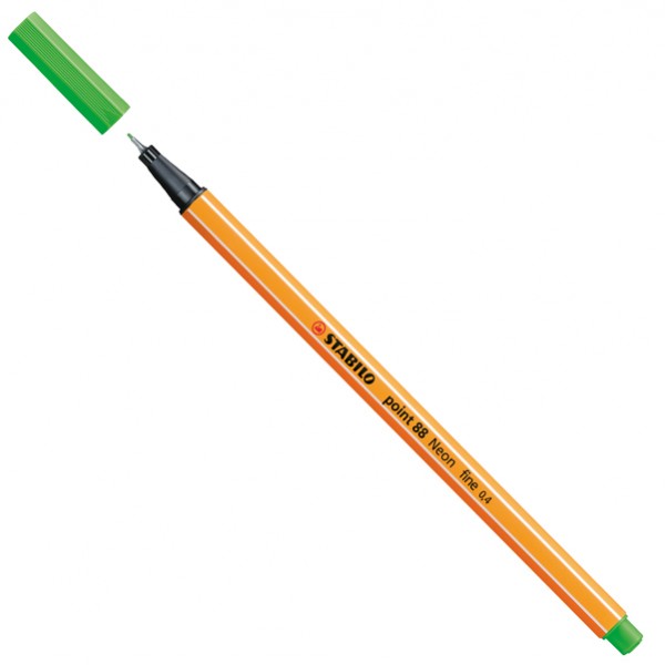 Fineliner Point 88 - tratto 0,4 mm - verde fluo 033 - Stabilo Fineliner Point 88 - tratto 0,4 mm - verde fluo 033 - Stabilo