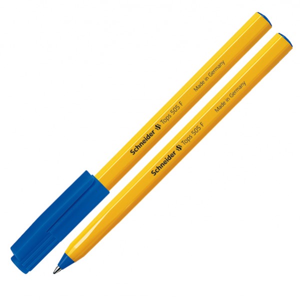 Penna a sfera con cappuccio Tops 505 - punta 0,5mm - blu - Schneider Penna a sfera con cappuccio Tops 505 - punta 0,5mm - blu - Schneider
