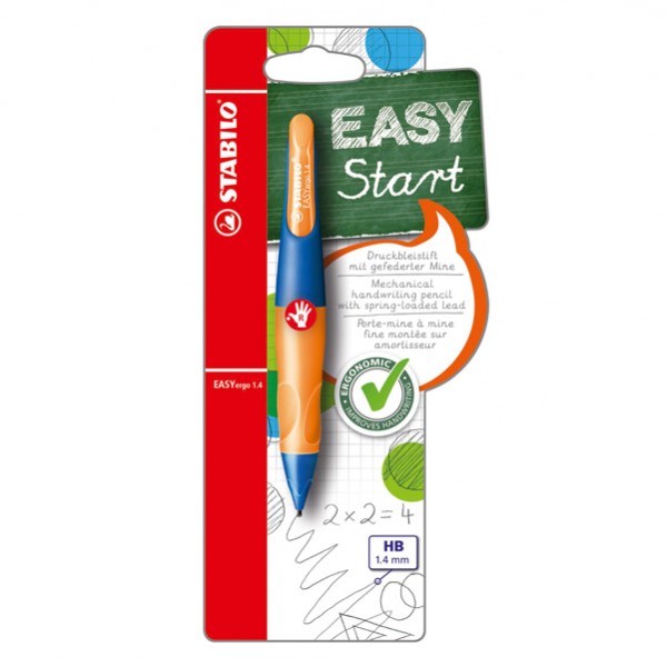 Portamine Easyergo - 1,4mm + 3 mine - per destromani - fusto arancio/blu - Stabilo Portamine Easyergo - 1,4mm + 3 mine - per destromani - fusto arancio/blu - Stabilo