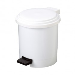 Pattumiera a pedale Ruf - PP - 6 L - diametro 22,5 cm - altezza 26,5 cm -  bianco - Medial