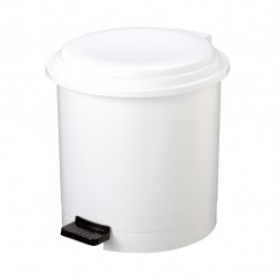 Pattumiera a pedale Ruf - PP - 12 L - diametro 27 cm - altezza 34 cm - bianco - Medial