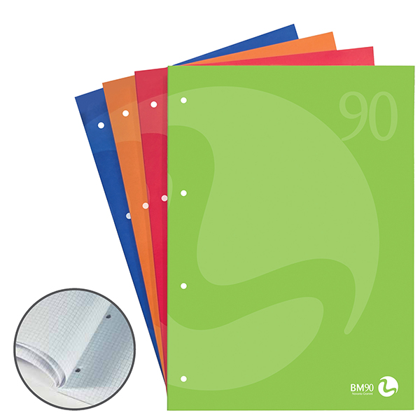 Blocco notes BM90 - A4 - collato lato lungo - quadretti 5mm - 50fg - 90gr - 4fori - copertina 250gr - BM Blocco notes BM90 - A4 - collato lato lungo - quadretti 5mm - 50fg - 90gr - 4fori - copertina 250gr - BM