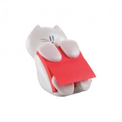 Dispenser gatto bianco + ricarica Post-it Super Sticky Z Notes rosso rubino - CAT-330 - 76 x 76 mm - 90 fogli - Post-it