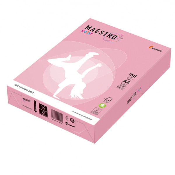 Carta Maestro Color - A4 - 160 gr - rosa tenue PI25 - Mondi - conf. 250 fogli Carta Maestro Color - A4 - 160 gr - rosa tenue PI25 - Mondi - conf. 250 fogli