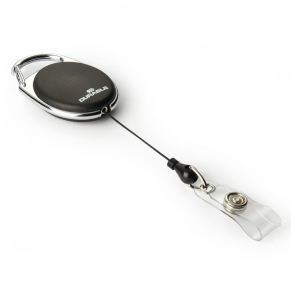 Chiocciola YO-YO Style per portabadge - nero - filo retrattile 80 cm - Durable - conf. 10 pezzi