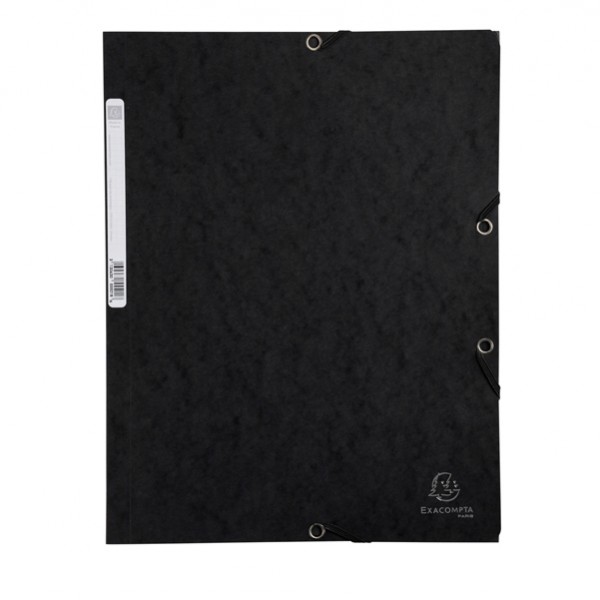 Cartella 3 lembi con elastico angolare - A4 - dorso 0,3 cm - cartoncino Lustrè - nero - Exacompta Cartella 3 lembi con elastico angolare - A4 - dorso 0,3 cm - cartoncino Lustrè - nero - Exacompta