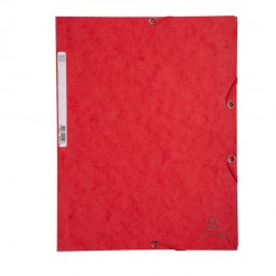 Cartella 3 lembi con elastico angolare - A4 - dorso 0,3 cm - cartoncino Lustrè - rosso - Exacompta