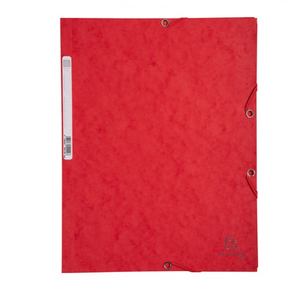Cartella 3 lembi con elastico angolare - A4 - dorso 0,3 cm - cartoncino Lustrè - rosso - Exacompta Cartella 3 lembi con elastico angolare - A4 - dorso 0,3 cm - cartoncino Lustrè - rosso - Exacompta