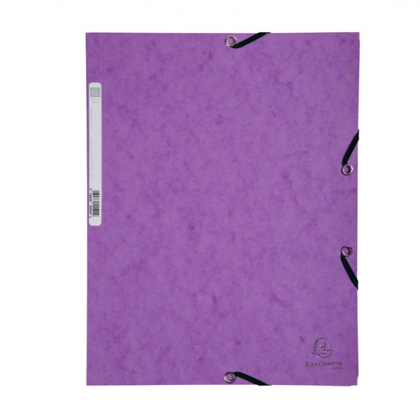 Cartella 3 lembi con elastico angolare - A4 - dorso 0,3 cm - cartoncino Lustrè - viola - Exacompta