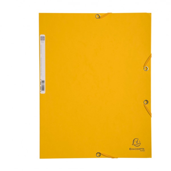 Cartella 3 lembi con elastico angolare - A4 - dorso 0,3 cm - cartoncino Lustrè - giallo - Exacompta Cartella 3 lembi con elastico angolare - A4 - dorso 0,3 cm - cartoncino Lustrè - giallo - Exacompta