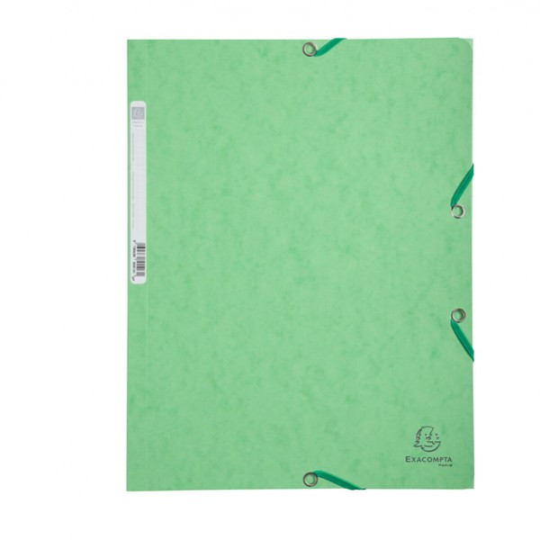 Cartella 3 lembi con elastico angolare - A4 - dorso 0,3 cm - cartoncino Lustrè - verde tiglio - Exacompta Cartella 3 lembi con elastico angolare - A4 - dorso 0,3 cm - cartoncino Lustrè - verde tiglio - Exacompta