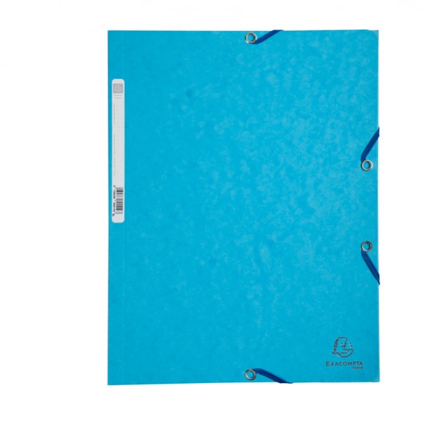 Cartella 3 lembi con elastico angolare - A4 - dorso 0,3 cm - cartoncino Lustrè - turchese - Exacompta Cartella 3 lembi con elastico angolare - A4 - dorso 0,3 cm - cartoncino Lustrè - turchese - Exacompta