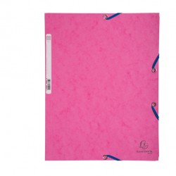 Cartella 3 lembi con elastico angolare - A4 - dorso 0,3 cm - cartoncino Lustrè - rosa - Exacompta