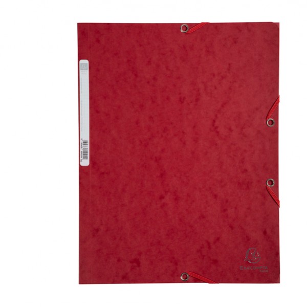 Cartella 3 lembi con elastico angolare - A4 - dorso 0,3 cm - cartoncino Lustrè - rosso ciliegia - Exacompta Cartella 3 lembi con elastico angolare - A4 - dorso 0,3 cm - cartoncino Lustrè - rosso ciliegia - Exacompta