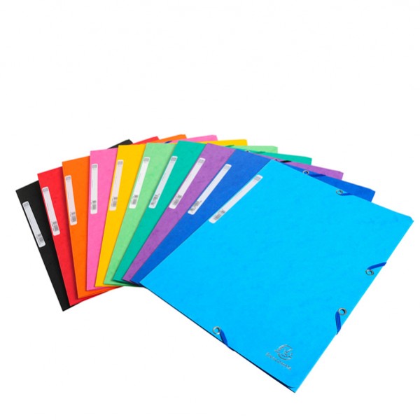 Cartella 3 lembi con elastico angolare - A4 - dorso 0,3 cm - cartoncino Lustrè - mix 10 colori brillanti - Exacompta Cartella 3 lembi con elastico angolare - A4 - dorso 0,3 cm - cartoncino Lustrè - mix 10 colori brillanti - Exacompta