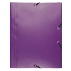 Cartella 3 lembi con elastico angolare - A4 - PP - viola - Exacompta