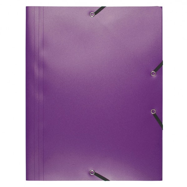 Cartella 3 lembi con elastico angolare - A4 - PP - viola - Exacompta