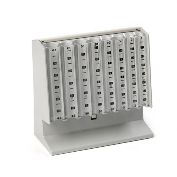 Distributore manuale di monete Eurocoin - 25 x 10,4 x 17 cm - grigio chiaro - Holenburg Distributore manuale di monete Eurocoin - 25 x 10,4 x 17 cm - grigio chiaro - Holenburg