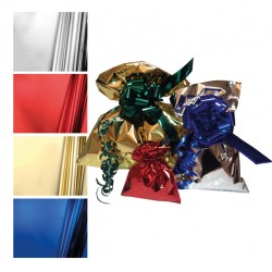 Busta regalo - senza patella adesiva - 40 x 60 cm - 30 micron - PPL - metal lucido - oro - PNP - conf. 25 pezzi