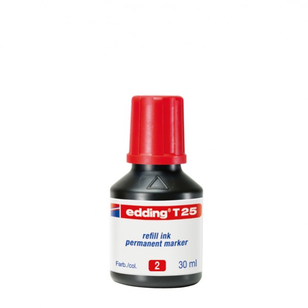 Ricarica Inchiostro marcatore permanente T25 - 30ml - rosso - Edding Ricarica Inchiostro marcatore permanente T25 - 30ml - rosso - Edding