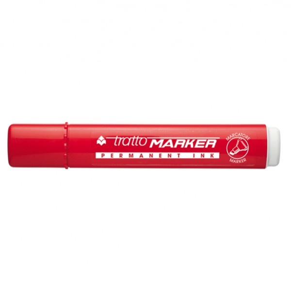 Marcatore permanente Marker - punta a scalpello - tratto 6,50mm - rosso - Tratto Marcatore permanente Marker - punta a scalpello - tratto 6,50mm - rosso - Tratto