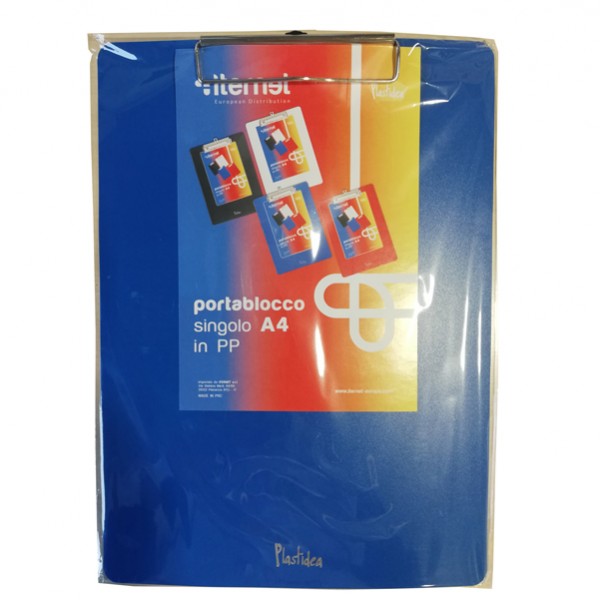 Portablocco con molla in metallo - copertina in PPL - A4 - blu - Iternet Portablocco con molla in metallo - copertina in PPL - A4 - blu - Iternet