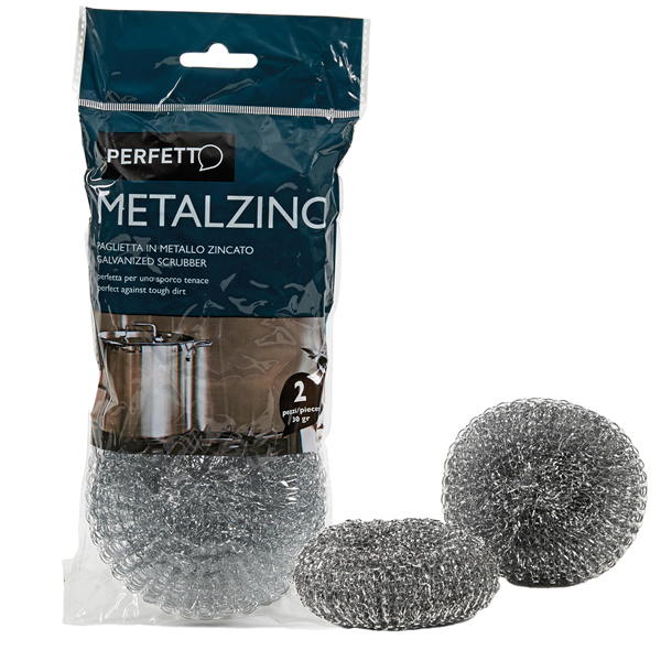Spugna zincata - 30 gr - metallo zincato - Perfetto - conf. 2 pezzi Spugna zincata - 30 gr - metallo zincato - Perfetto - conf. 2 pezzi